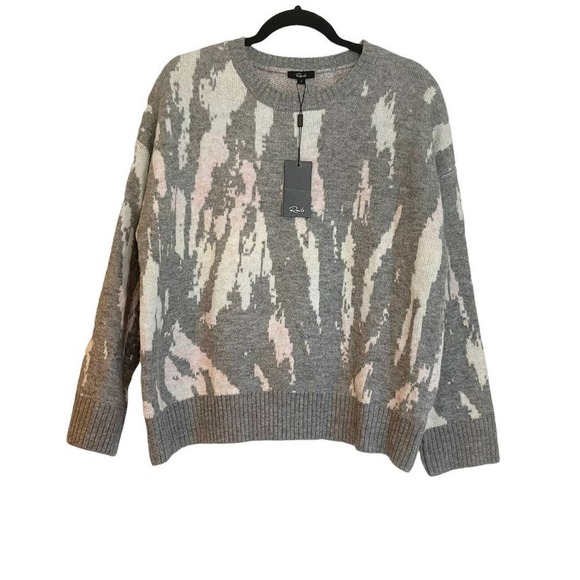 Rails Tie Dye Crewneck  Sweater Long Sleeves Gray/White Women's Size L - Picture 2 of 12